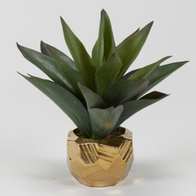 11''+Faux+Aloe+Plant+in+Ceramic+Planter