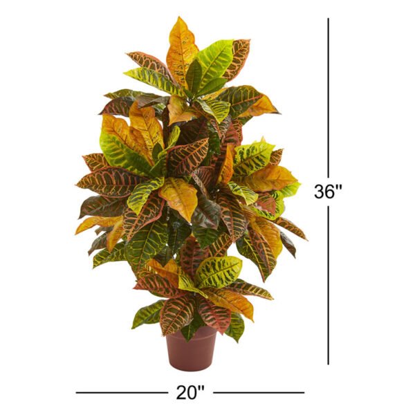 36'' Faux Foliage Plant in Stone Pot - Image 3