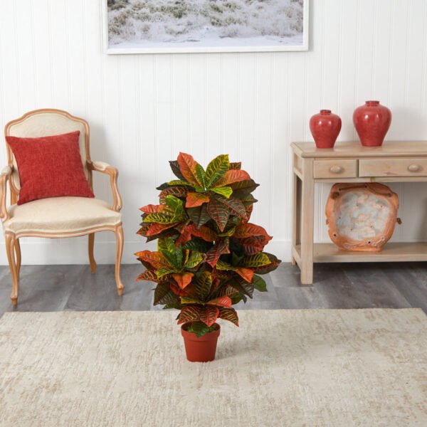 36'' Faux Foliage Plant in Stone Pot - Image 4