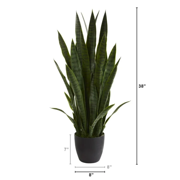 38'' Faux Snake Plant (Sansevieria) Plant in Planter - Image 3