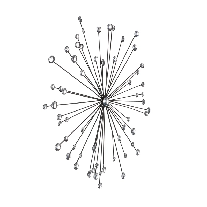 Caryn Metal Starburst Black Wall Decor with Crystal Embellishments - Image 5