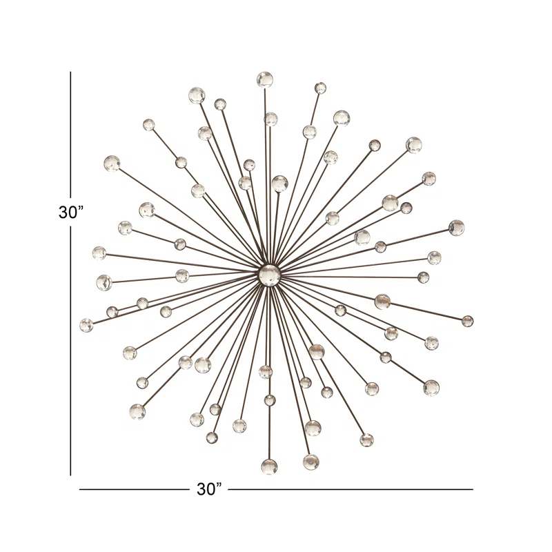 Caryn Metal Starburst Black Wall Decor with Crystal Embellishments - Image 4